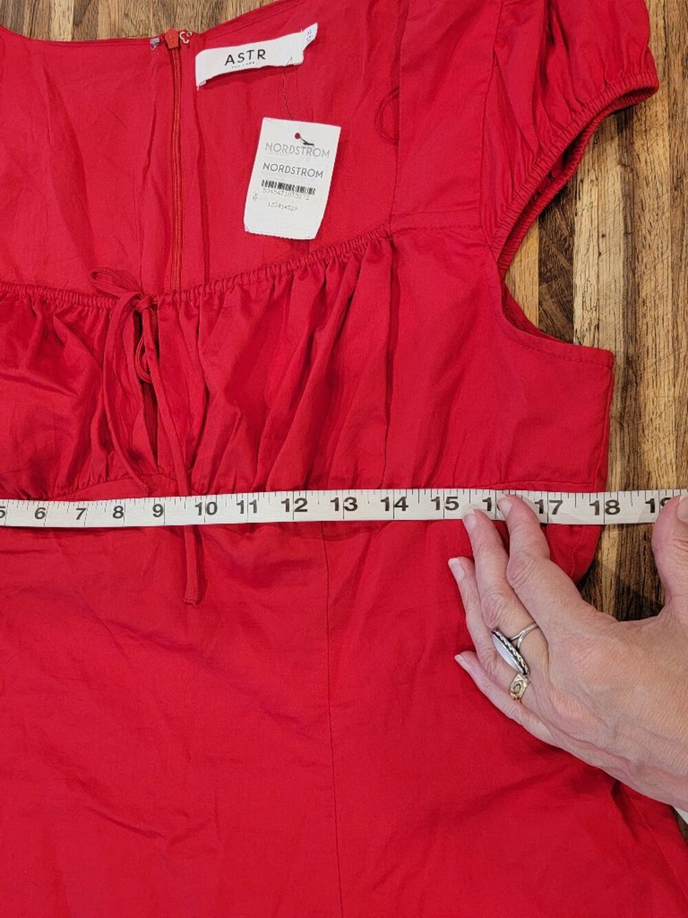 ASTR The Label Red Milkmaid Square Neck Empire Waist Mini Dress - Picture 5 of 14
